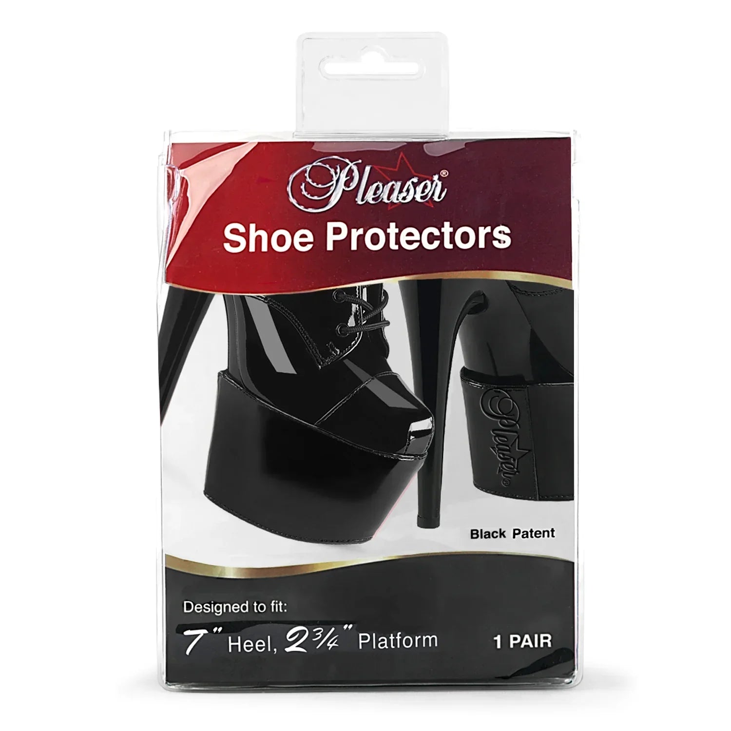 Pleaser 7 Inch Shoe Protectors Black Patent Party shoes